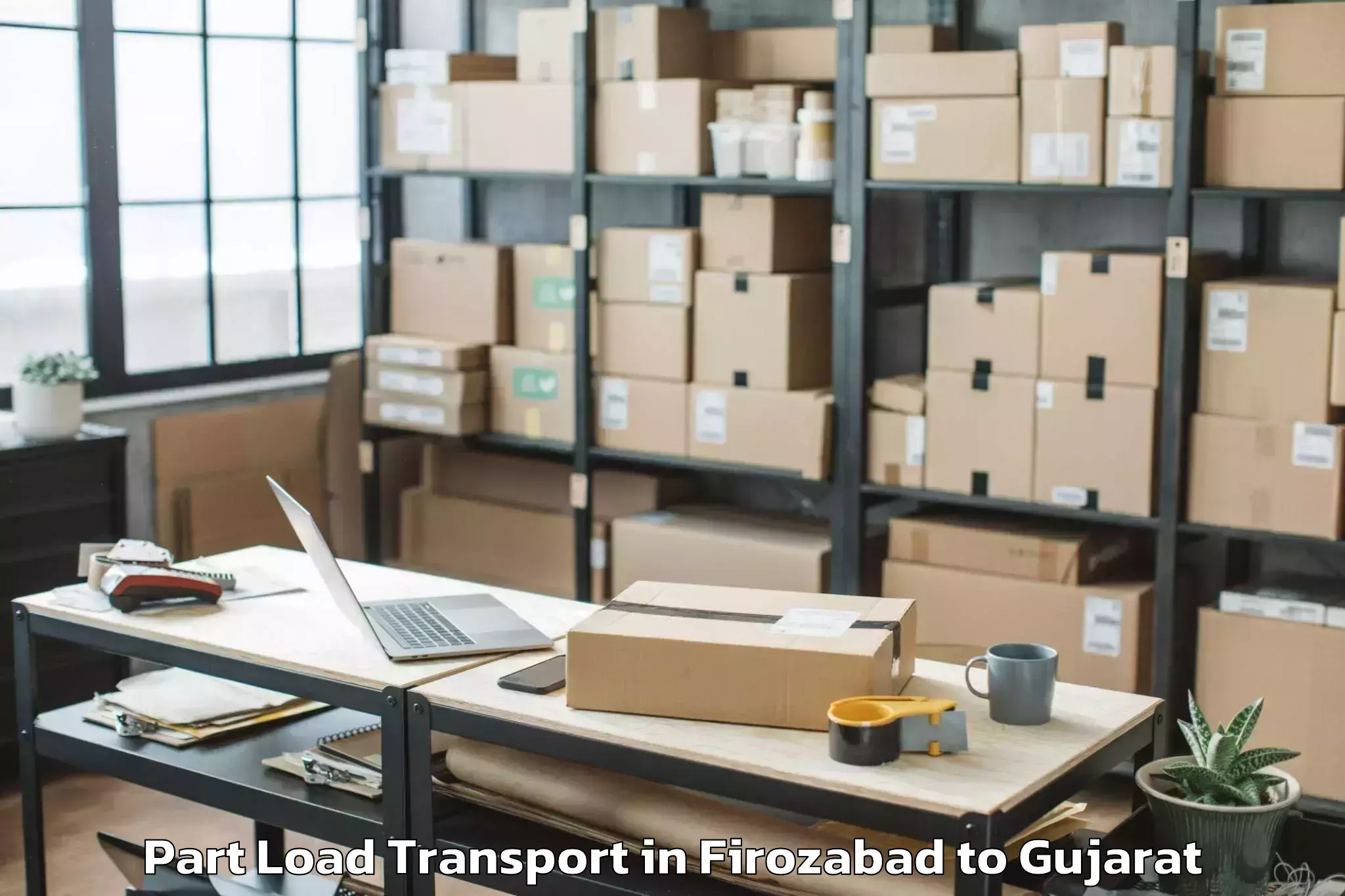 Top Firozabad to Morvi Part Load Transport Available